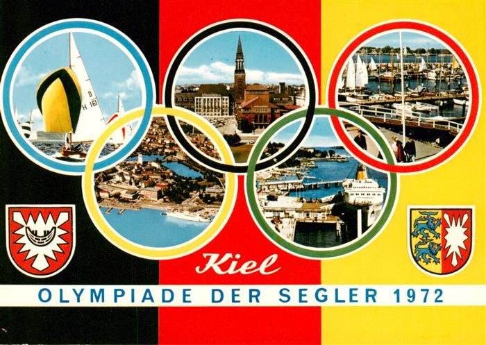 KIEL  CITY Teilansichten Stadtpanorama Hafen Luftaufnahme Olympiade der Segler 1