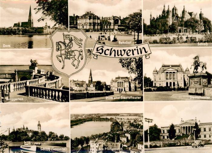 Schwerin Mecklenburg Dom Bahnhof Schloss Burggarten Staatstheater Pfaffenteich