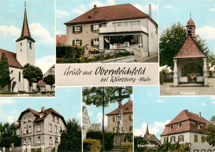Obernleichfeld Wuerzburg Bayern Kirche Kapelle Ladengeschaeft Kindergarten Pfarr
