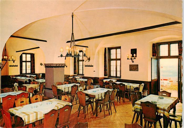 Wuerzburg Bayern Burggaststaette Festung Marienburg Gastraum