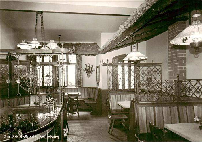 Wuerzburg Bayern Fraenkisches Wein und Fischhaus Zur Schiffbaeuerin