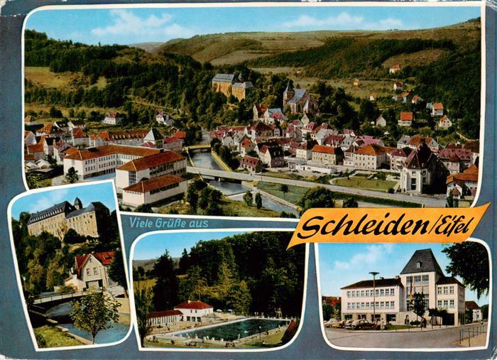 Schleiden Eifel Fliegeraufnahme Schloss Schwimmbad Gebaeude