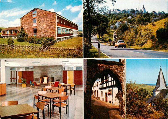 Baasem Jugendherberge Kronenburg Halle Strassenpartie Torbogen Kirche