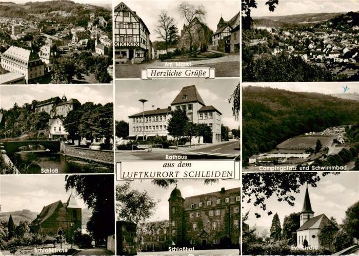 Schleiden Eifel Panorama Markt Schloss Rathaus Campingplatz Schwimmbad Schlosski