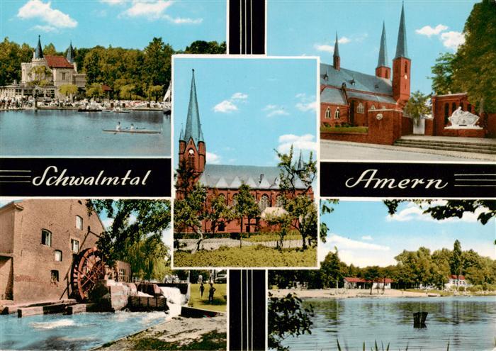 Amern Schwalmta Panorama Kirche Muehle Seepartie