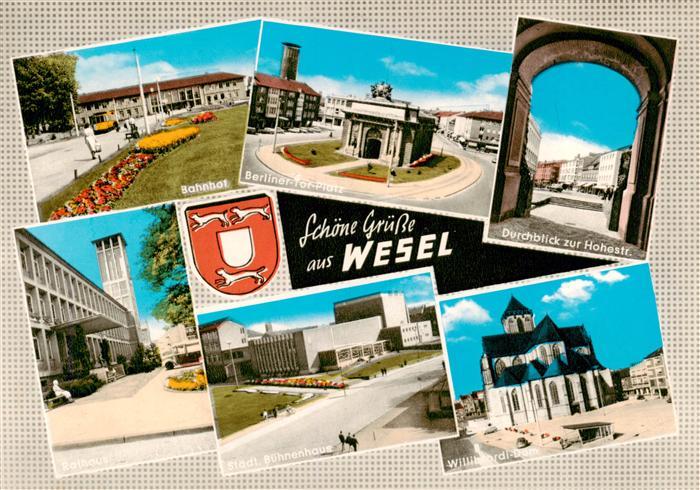 Wesel Rhein Bahnhof Berliner Tor Platz Durchblick zur Hohestr Rathaus Staedt Bu