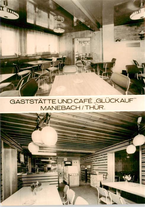 Manebach Gaststaette und Cafe Glueckauf Gastraeume