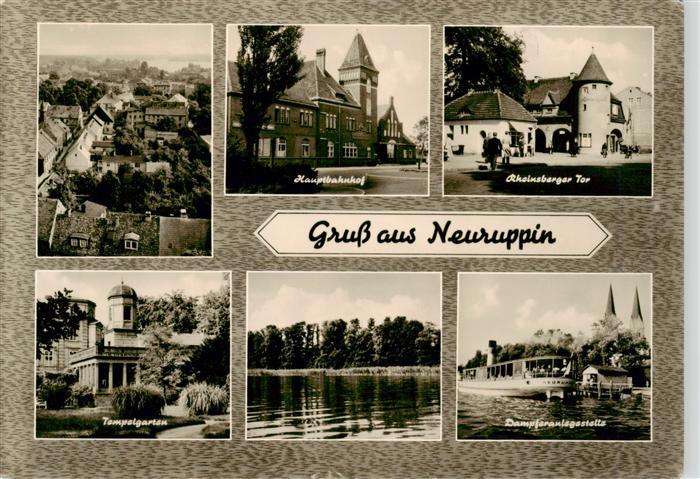 Neuruppin Neu-Ruppin Stadtpanorama Bahnhof Rheinsberger Tor Tempelgarten Dampfer