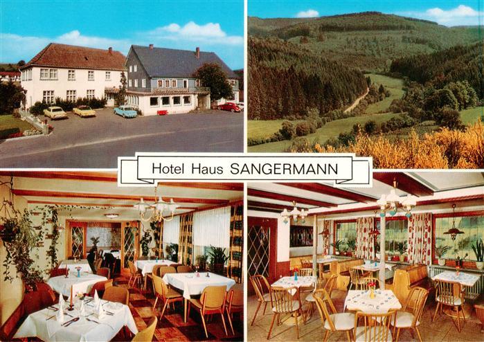 Oberveischede Hotel Haus Sangermann Gastraeume Panorama