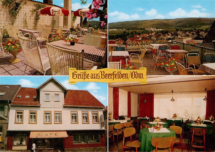 Beerfelden Odenwald Cafe Zum goldenen Stern Pension Terrasse Gaststube