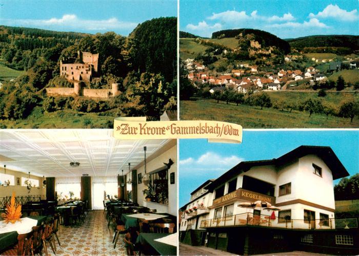 Gammelsbach Gasthaus Zur Krone Gastraum Burgruine Panorama