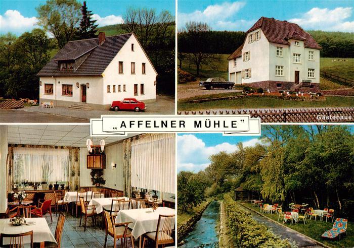 Affeln Gaststaette Affelner Muehle Gastraum Freiterrasse