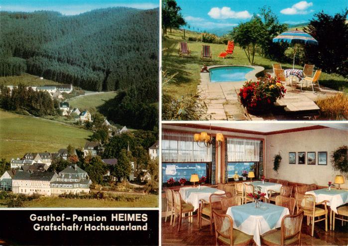 Grafschaft Sauerland Gasthof Pension Heimes Gastraum Pool