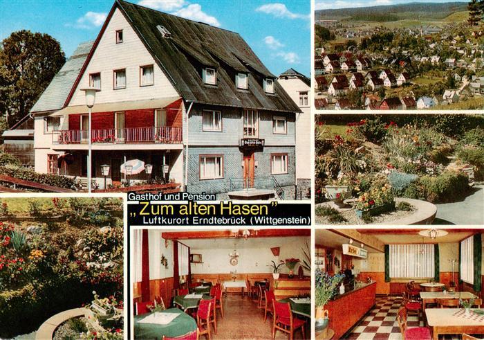 Erndtebrueck Gasthof Pension Zum alten Hasen Gastraeume Park Panorama