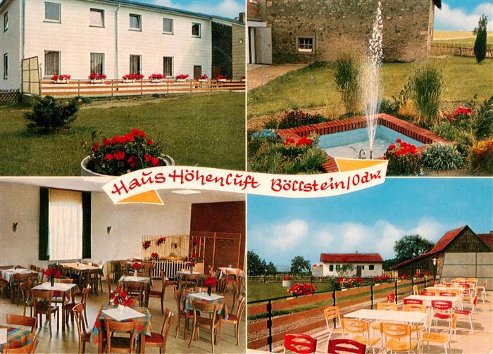 Boellstein Brombachtal Haus Hoehenluft Gastraum Brunnen Terrasse