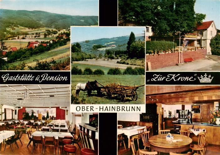 Ober-Hainbrunn Gaststaette Pension Zur Krone Gastraeume Panorama