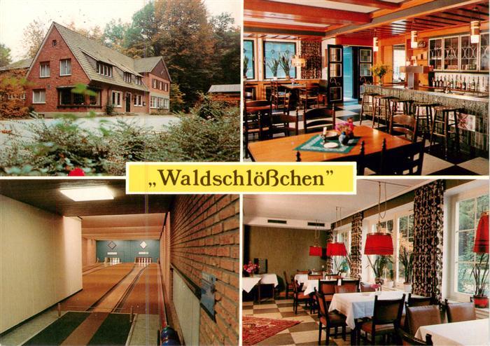 Laer Steinfurt Gasthof Waldschloesschen Gastraeume Bar Kegelbahn