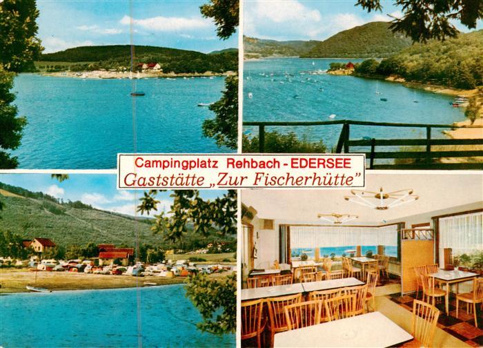 Rehbach Edertal Campingplatz Rehbach am Edersee Gaststaette Zur Fischerhuette