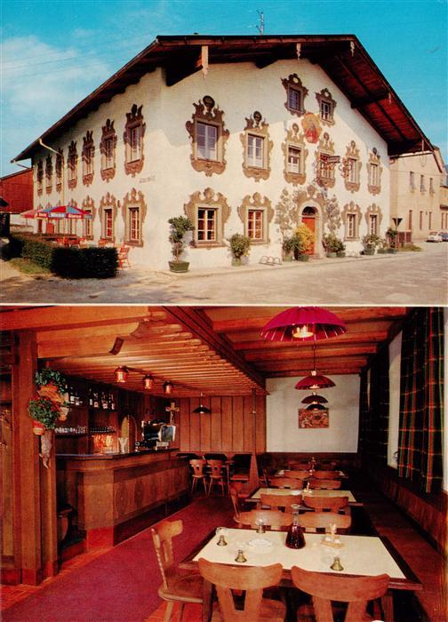 Kundl Tirol AT Gasthof Pension Auerwirt Gastraum Fassadenmalerei
