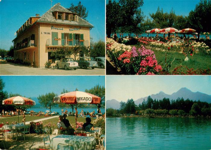 Drobollach Faaker See Kaernten AT Strandgasthof Pension Trink  Seepartie Strand