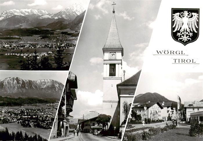 Woergl  Kufstein Tirol AT Panorama Kirche Ortspartie
