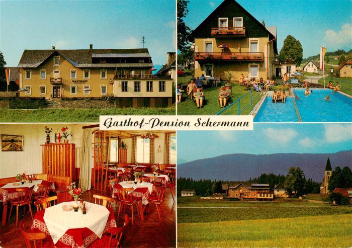 St Stefan Gailtal Gasthof Pension Schermann Gastraum Swimming Pool Ansicht mit K