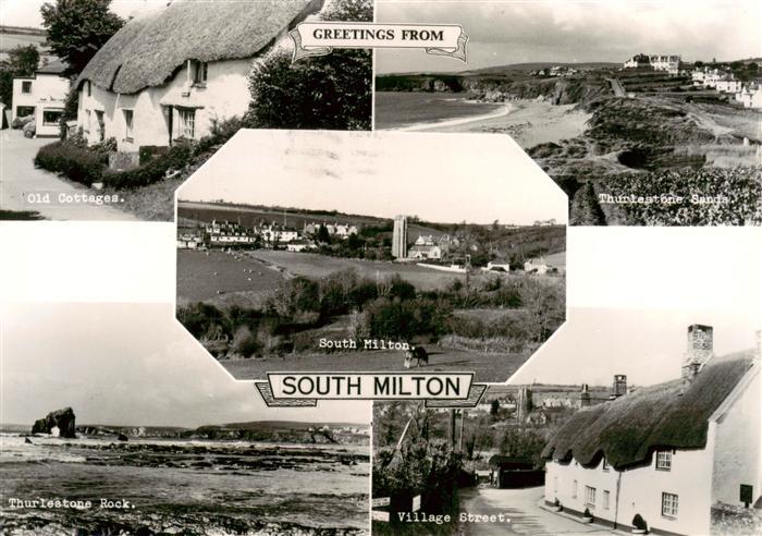South Milton Kingsbridge South Hams Devon UK Old Cottages Thurlestone Rock Thurl
