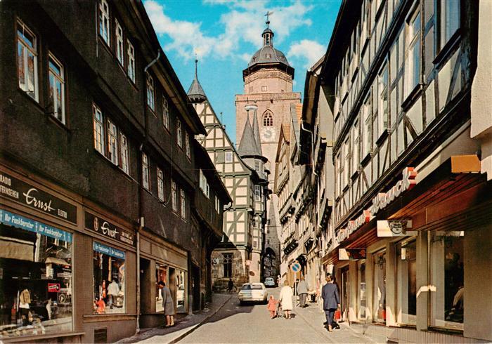 Alsfeld Obere Fuldagasse mit Blick zum Turm