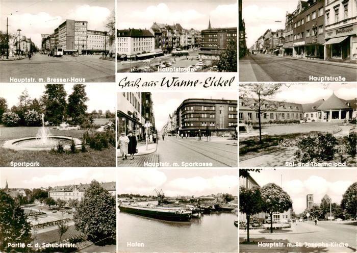Wanne-Eickel Hauptstrasse Bresser-Haus Sportpark Fontaene Sparkasse Sol- und The