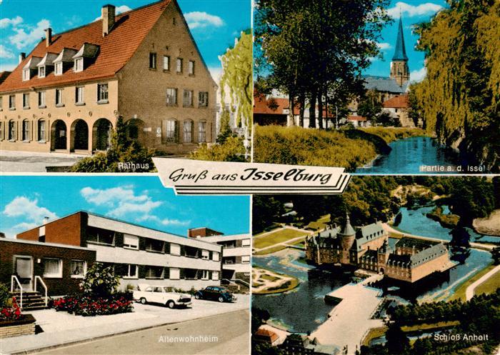 Isselburg Rathaus Partie an der Issel Altenwohnheim Schloss Anhalt Luftaufnahme