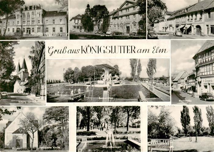 Koenigslutter Elm Teilansichten Strassenpartien Freibad Kirche Parkanlagen