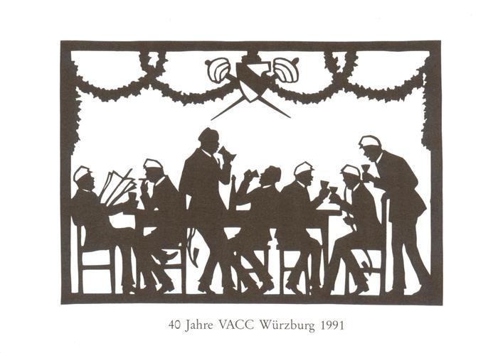 Wuerzburg Bayern 40 Jahre VAAC Wuerzburg 1991 Scherenschnitt Kuenstlerkarte