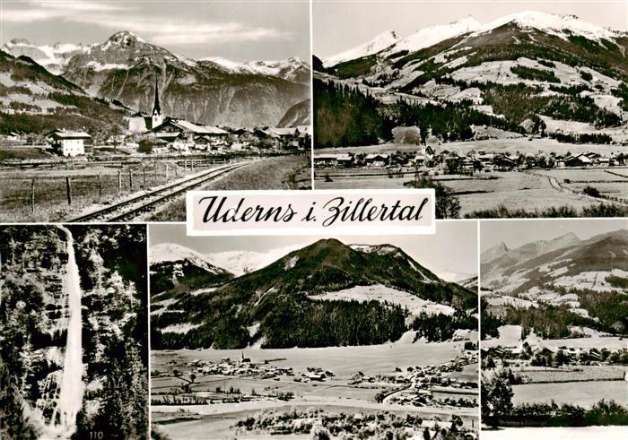 Uderns Tirol AT Gesamtansicht mit Alpenpanorama Wasserfall