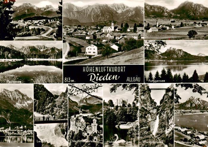 Rieden Forggensee Panorama Alpen Forggensee Faulensee Fuessen Lechfall Wasserfal