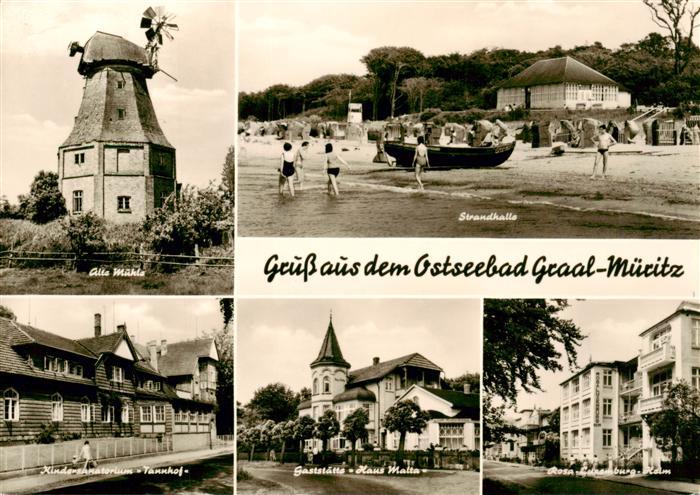 Graal-Mueritz Ostseebad Alte Muehle Strandhalle Kindersanatorium Gaststaette Ros