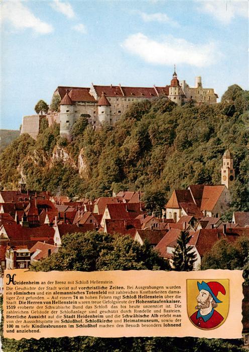 Heidenheim Brenz Ansicht mit Schloss Hellenstein