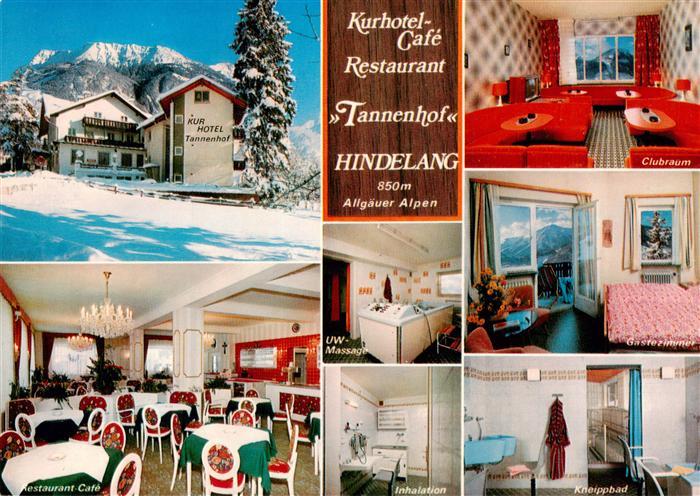 Hindelang Kur Hotel Tannenhof Cafe Clubraum UW Massage Gaestezimmer Inhalation K