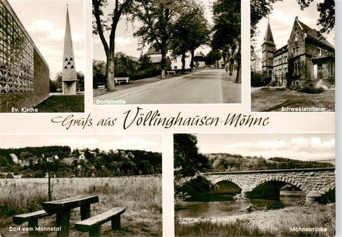 Voellinghausen Moehnesee Ev Kirche Dorfstrasse Schwesternheim Dorf vom Moehnetal