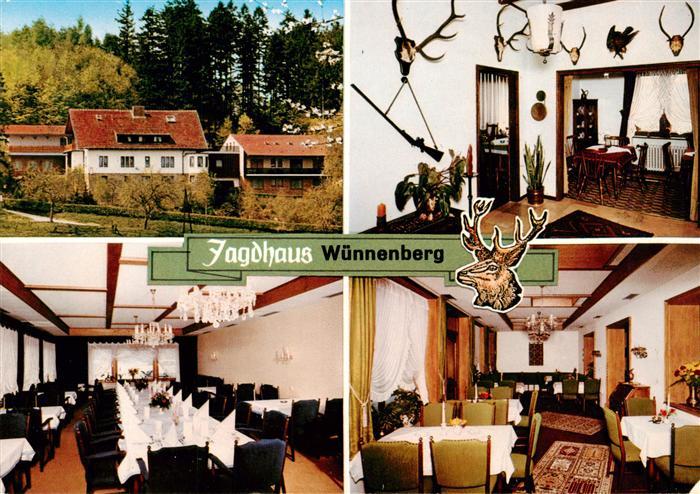 Wuennenberg Hotel Pension Jagdhaus Gastraum Jagdtrophaeen