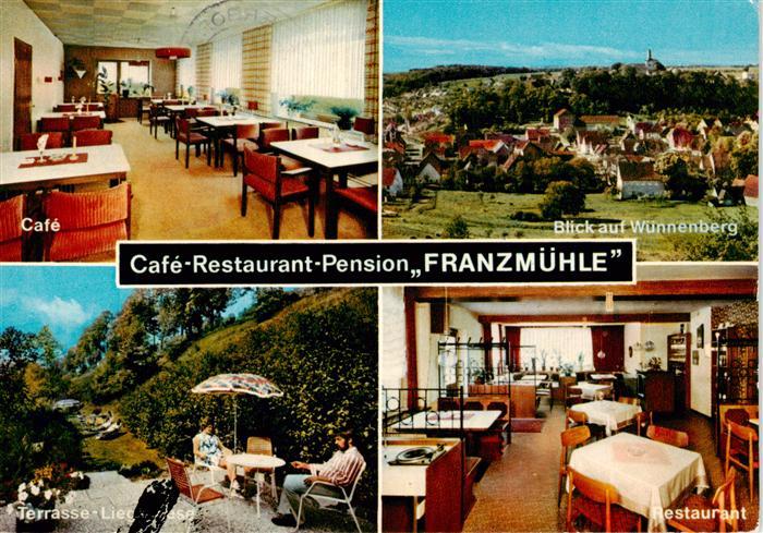 Wuennenberg Cafe Restaurant Pension Franzmuehle Terrasse Gesamtansicht