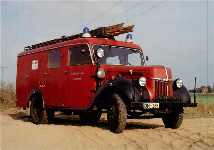 Feuerwehr Fire-Brigade Pompiers Bomberos FORD Ruhr G 38 T Spezial 1950 Loeschgru