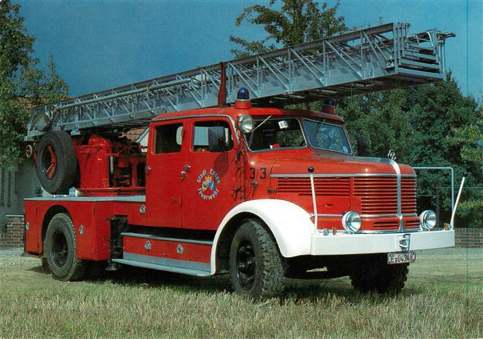 Feuerwehr Fire-Brigade Pompiers Bomberos KRUPP Mustang 1956 Drehleiter DL 30h Me