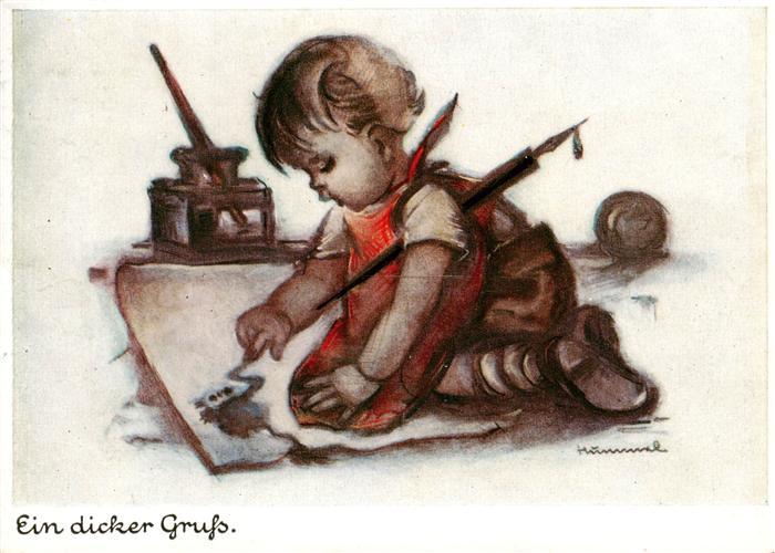 Hummel Kuenstler-AK-Nr. Nr.5205 Ein dicker Gruss