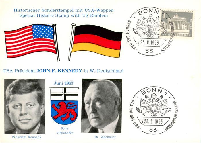 Politik Politics Politique John F. Kennedy  Dr. Adenauer