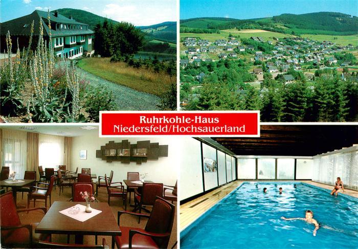 Niedersfeld Winterberg Ruhrkohle Haus Gaststube Hallenbad Panorama
