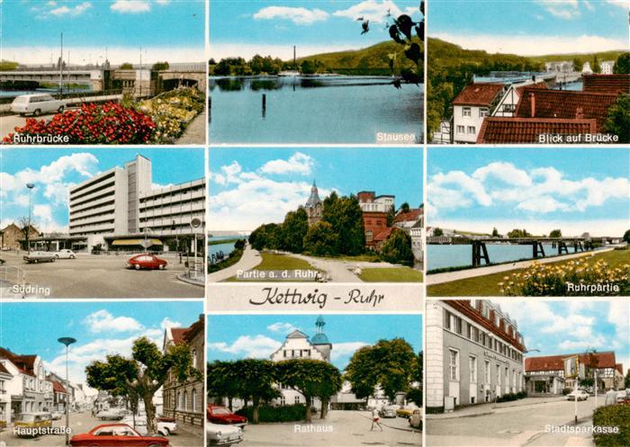 Kettwig Ruhrbruecke Stausee Panorama Suedring Ruhrpartien Hauptstrasse Rathaus S