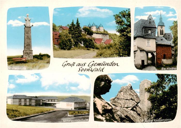 Gemuenden Taunus Mariensaeule Schloss Ev Kirche Mittelpunktschule Ruine Koppenst