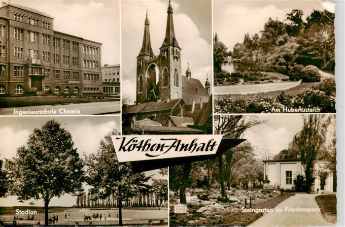 Koethen Anhalt Ingenieurschule Chemie Kirche Am Hubertusteich Stadion Steingarte