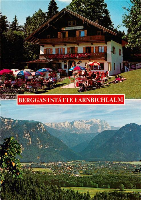 Hammer Inzell Alpenstrasse Berggaststaette Farnbichlalm Freiterrasse Panorama