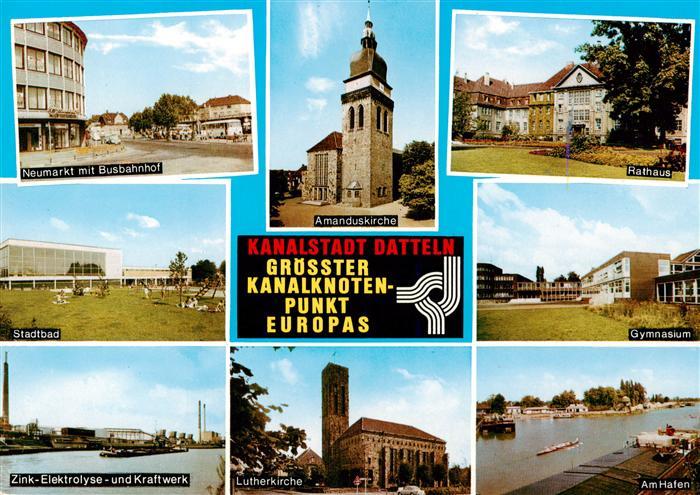 Datteln Neumarkt mit Busbahnhof Armanduskirche Rathaus Stadtbad Gymnasium Zink E